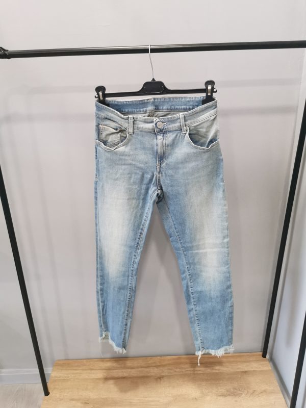 Jeans tg40 donna fondo con frangia