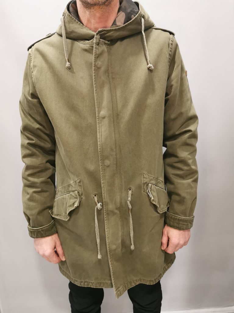 Parka RIfle tgL verde con imbottitura estraibile in pile 
