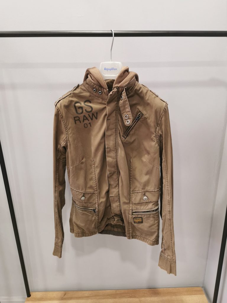 Giubbotto G Star donna tgL in cotone 100% cappuccio in felpa marroncino