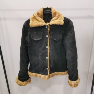 Giubbotto donna tgL in velluto interno e polsini in pelliccia