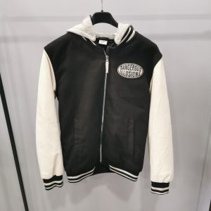 Bomber bambino tg12\14 anni imbottito nero con maniche in pelle bianco cappuccio in tuta grigio