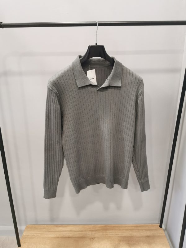 Maglia polo a coste tg M grigio