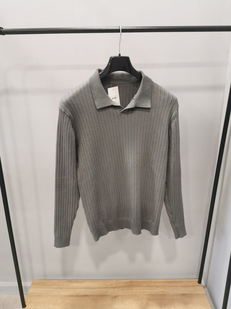 Maglia polo a coste tg M grigio