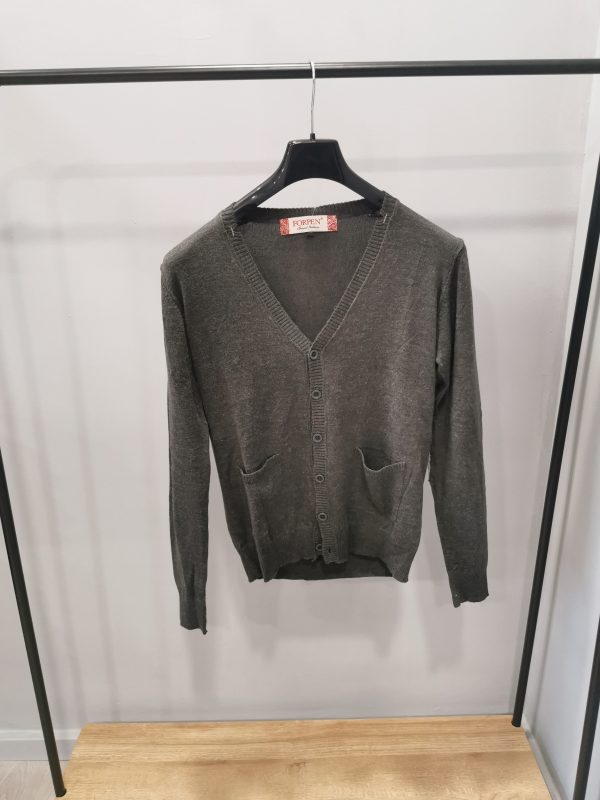 Maglia scollo V tgM grigio