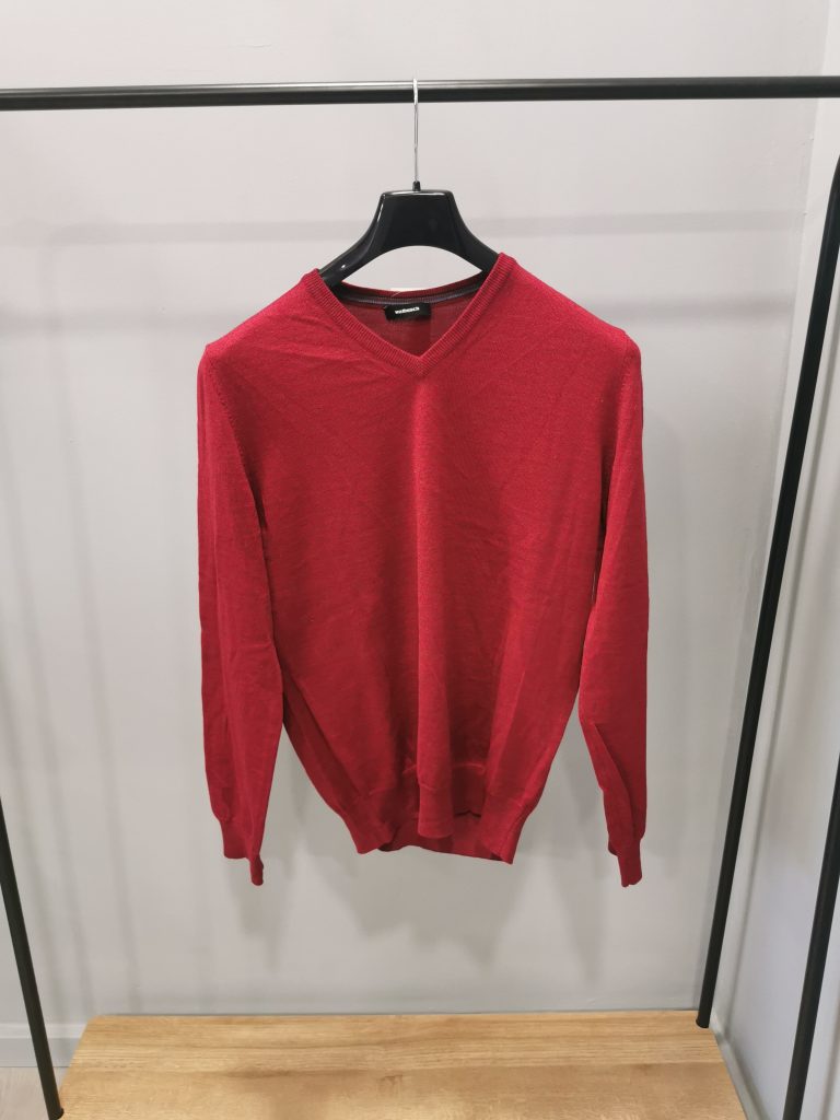 Maglia collo a V tgL bordeaux