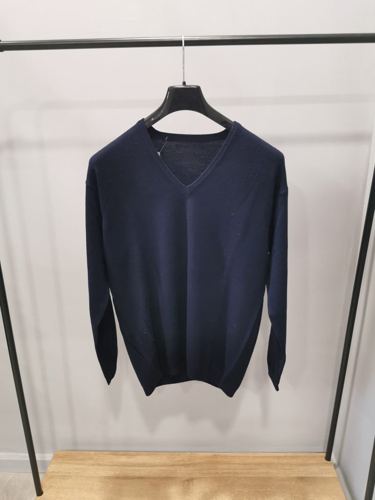 Maglia collo a V tgXL blu