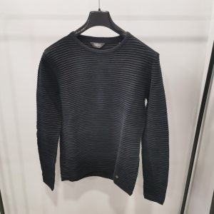 Maglia girocollo tgM a righe Stone Wash blu