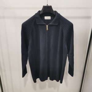 Maglia Cardigan collo polo tgM oversize blu