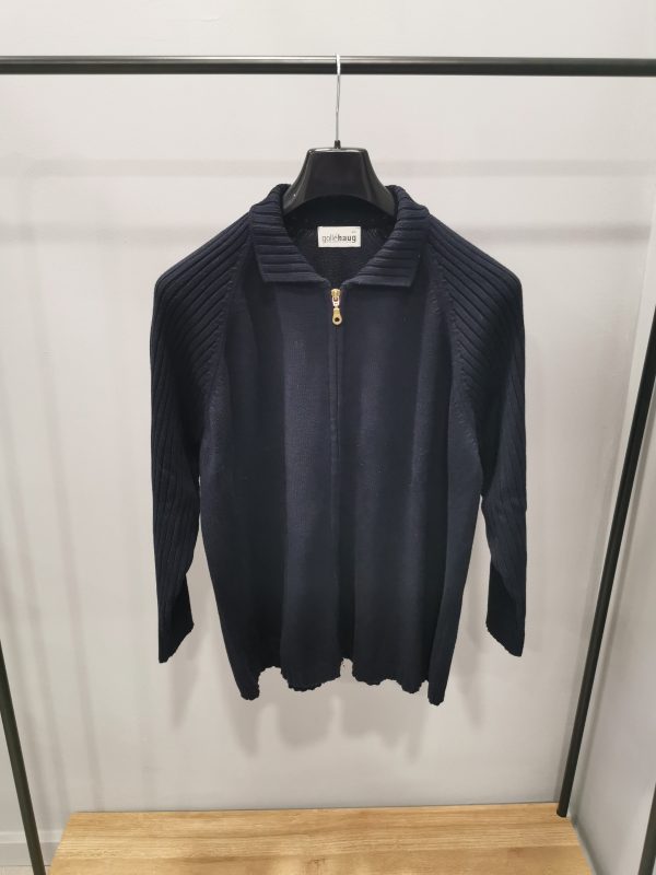 Maglia Cardigan collo polo tgM oversize blu